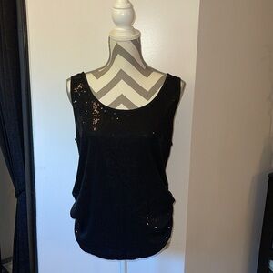 Lane Bryant: Black Sequin Tank Top